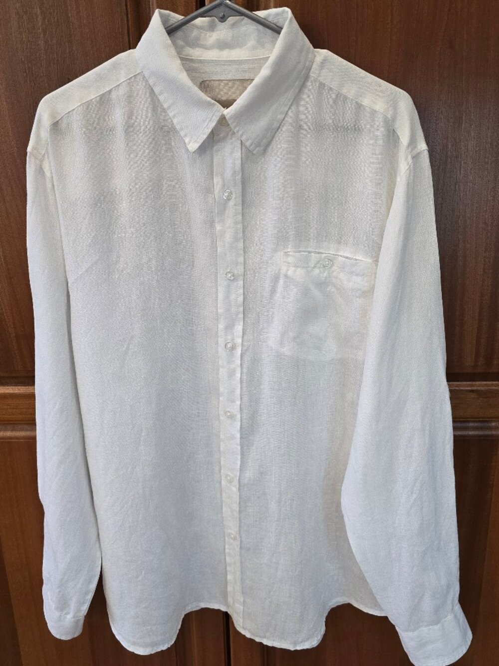 BRUNO Linen shirt white men size large